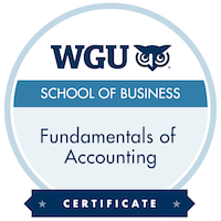 WGU Fundamentals of Accounting Certificate